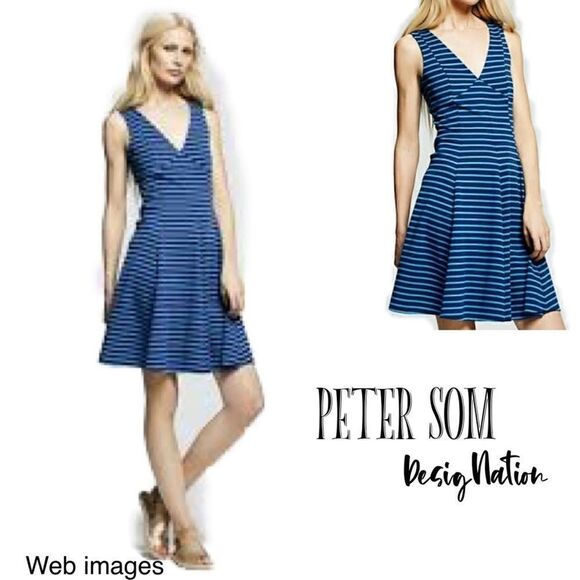 $5 ADD ON ITEM Peter Som for DesigNation Empire sleeveless striped Dress - Picture 8 of 14